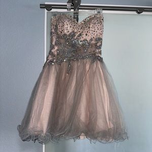 Champagne sparkly prom dress size small